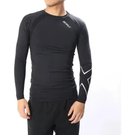 2XU Men's Long Sleeve Compression Top - Black / Silver