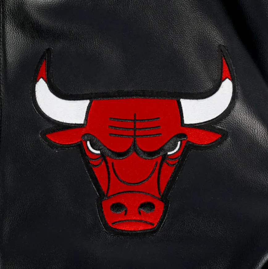 Chicago Bulls All Black Leather Jacket