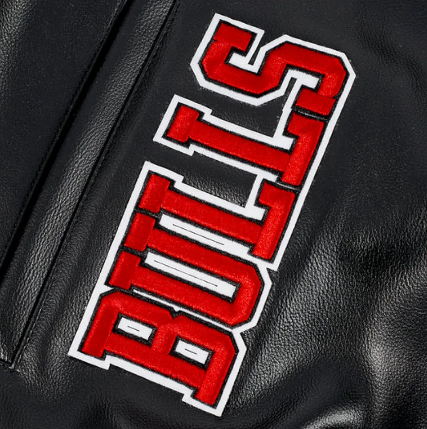 Chicago Bulls All Black Leather Jacket