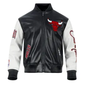 Chicago Bulls All Black Leather Jacket