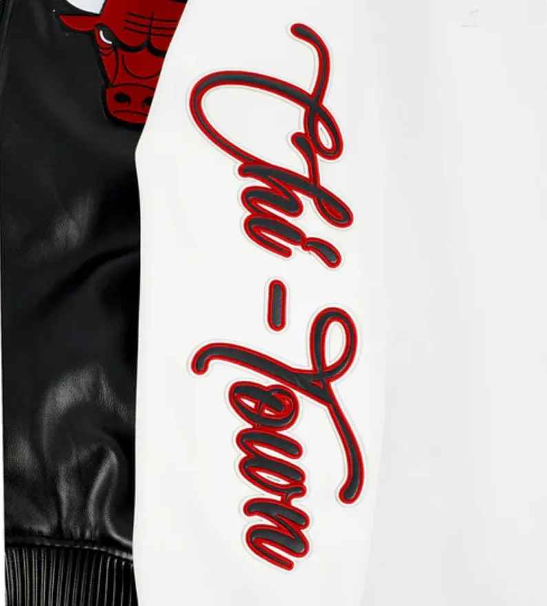 Chicago Bulls All Black Leather Jacket