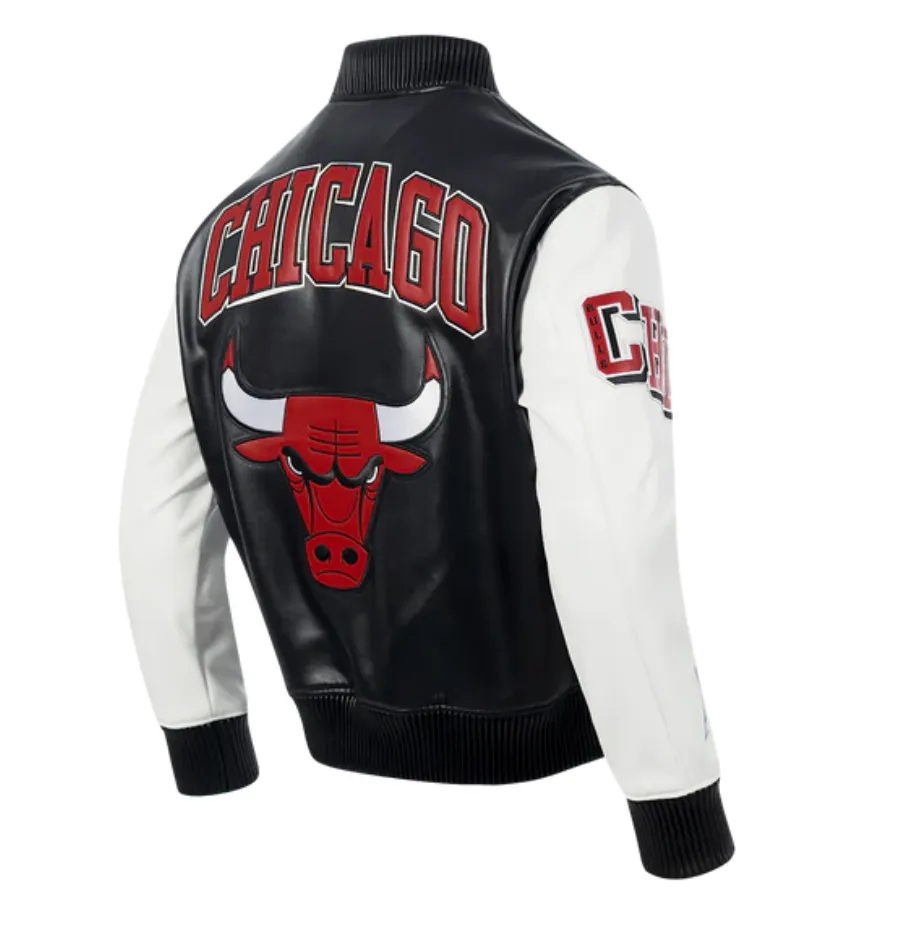 Chicago Bulls All Black Leather Jacket