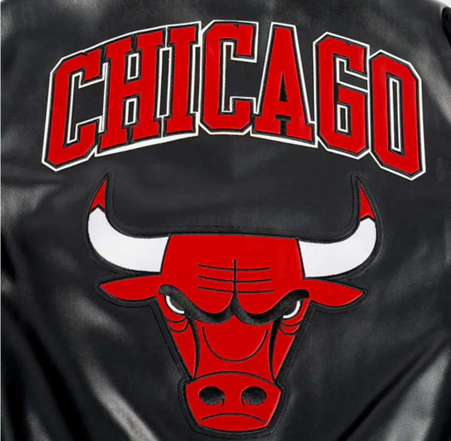 Chicago Bulls All Black Leather Jacket