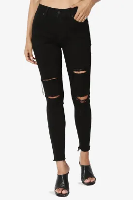 Clara High Rise Crop Skinny Jeans in Black