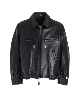 COW/DRUM LEATHER CUT OFF BLOUSON