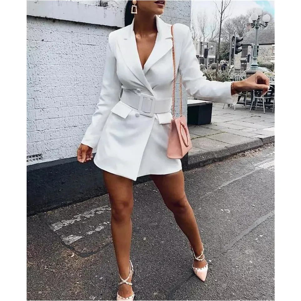 Double Breasted Belted Blazer