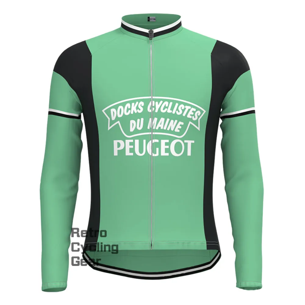 Green PEUGEOT Retro Long Sleeve Jersey