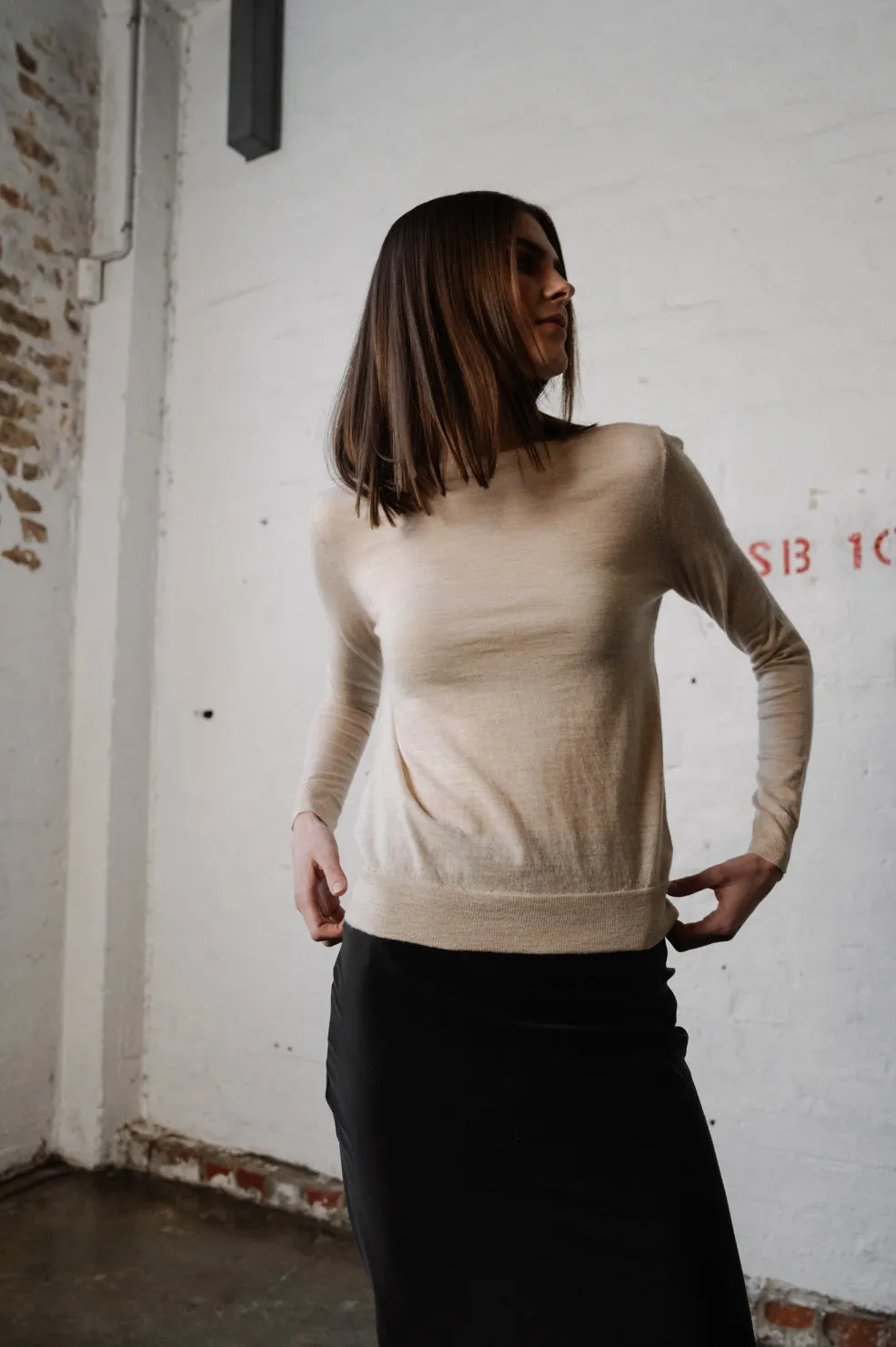 Leila L/S Sweater | Sandstone