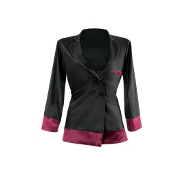 Marjorie Contrast Cuff Satin Blazer Jacket - L/XL (Garment Only - No Box)